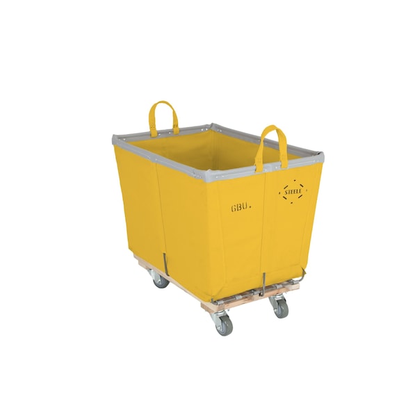 Steele Canvas Basket 6 BU Permanent Truck Yellow Vinyl w/Grey Vinyl - 3in Casters 926VYLWVGRYW3 - main